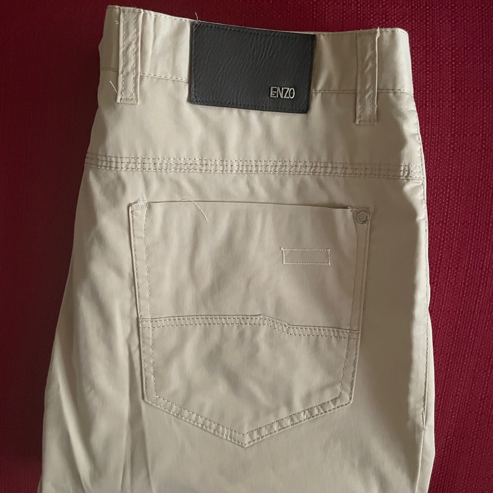 Enzo Tan Mens Pants Thin Material 32" x 30" long